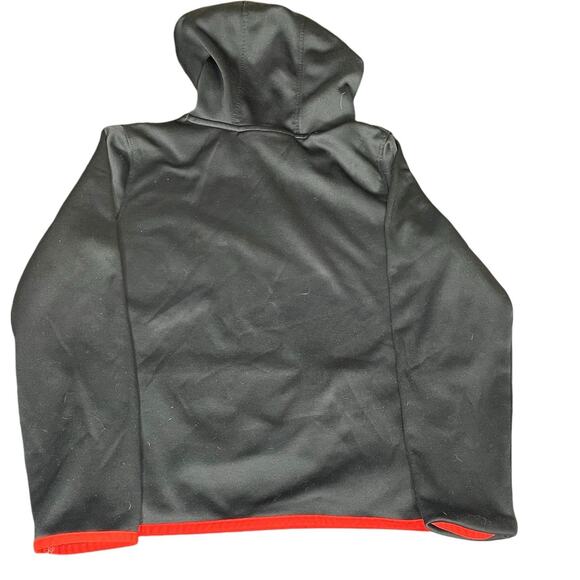 Under Armour Kids Large Hoodie ColdGear Youth Fleece Sweatshirt Black Red - Picture 9 of 10